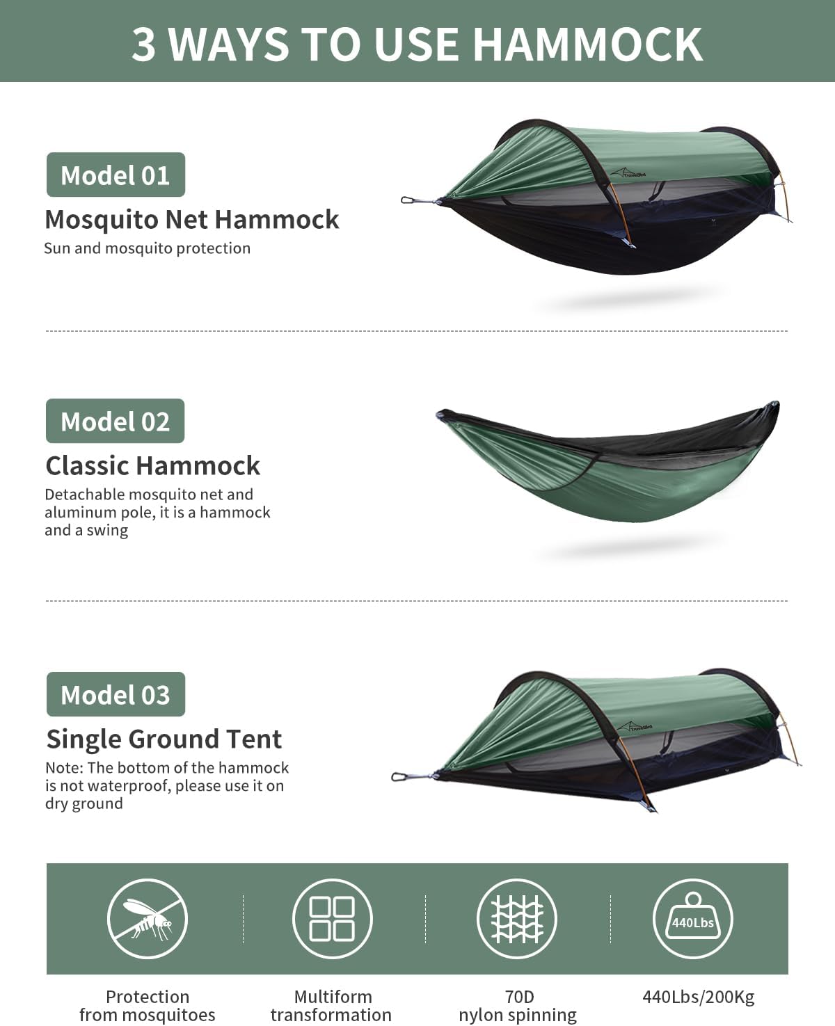 2-Person Camping Hammock Tent