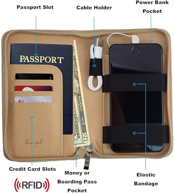 RFID Passport Holder with Power Bank