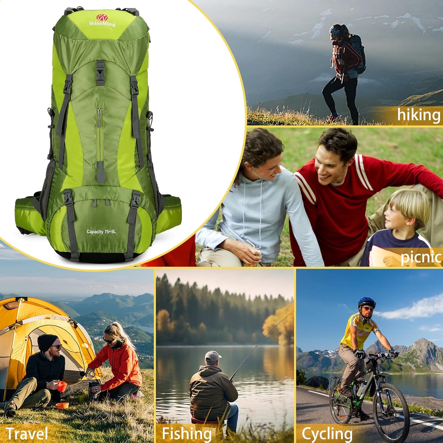 70L Waterproof Hiking Backpack
